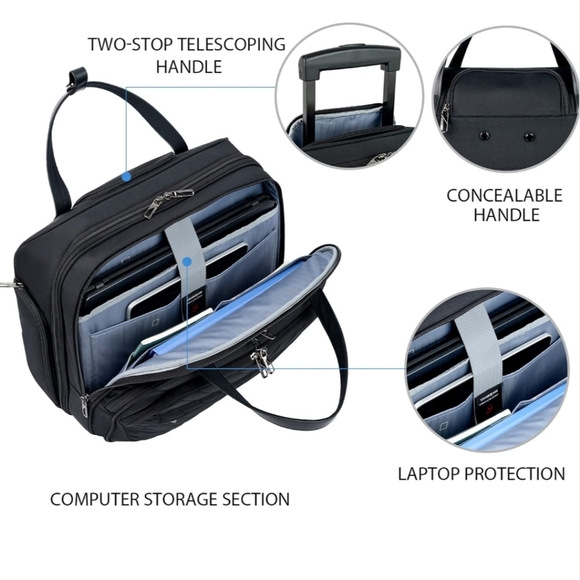 VANKEAN Rolling Laptop Bag Women with Wheels - Picture 4 of 14